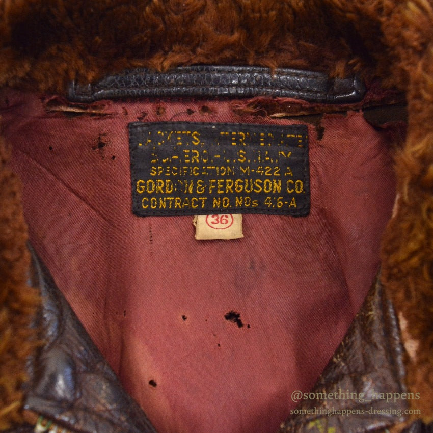 1940's USNAVY M-422A FLIGHT JACKET / GORDON & FERGUSON CO. ... 36
