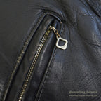 1950's HORSEHIDE ALL BLACK LEATHER SPORT JACKET / RARE DETAIL ...