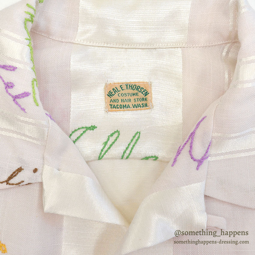 1950's~ NEAL E. THORSEN SIGNATURE EMBROIDERY S/S SHIRT...