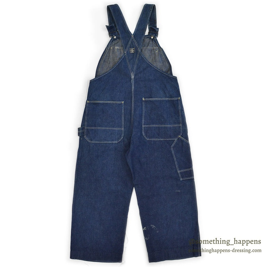 1930's~ WARDS PIONEER DENIM OVERALL / VERY DARK ... W37/L26