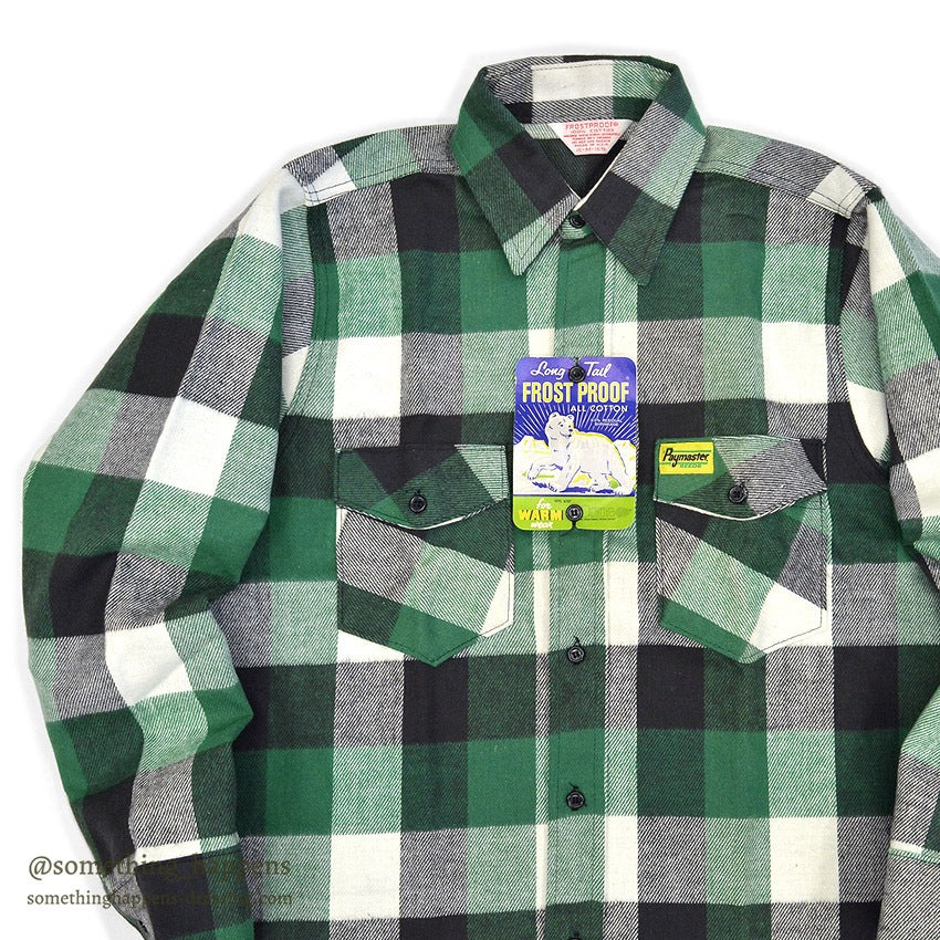 1970's~ DEADSTOCK FROST PROOF PAYMASTER FLANNEL SHIRT...M