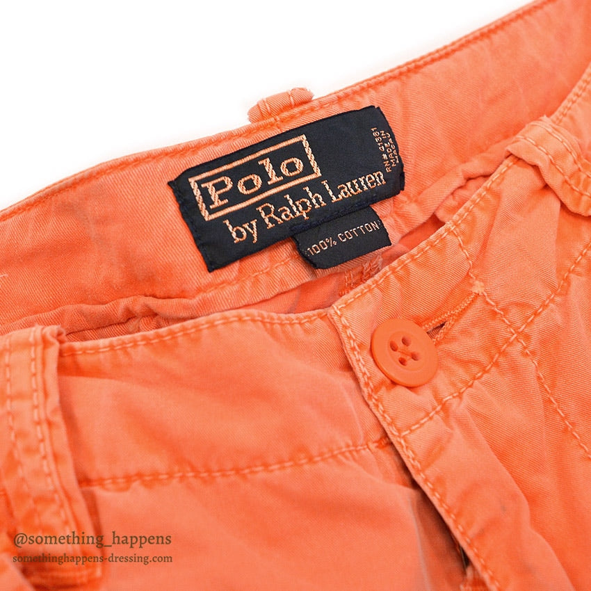 1990's~ POLO RALPH LAUREN PARACHUTE PANTS / ORANGE  ... W33/L30