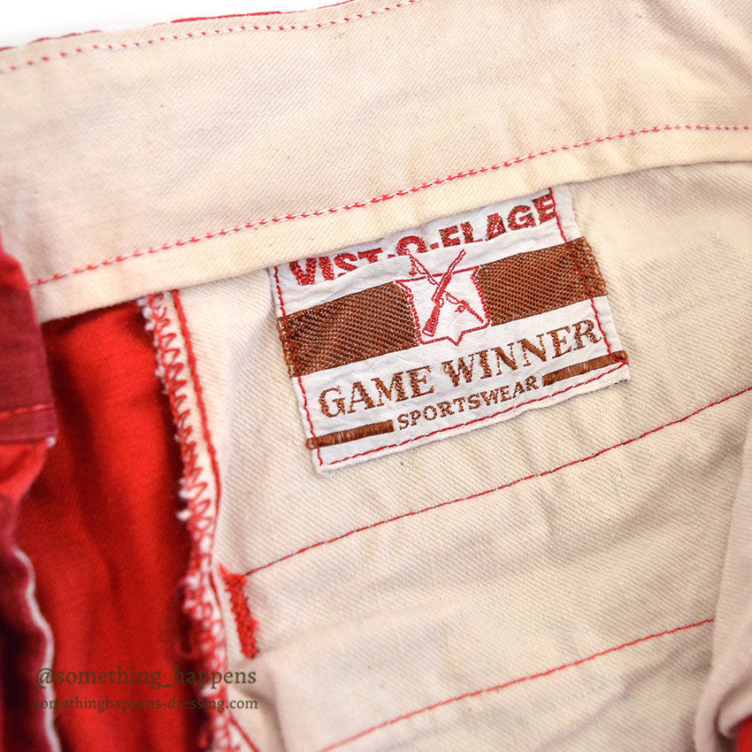1960's VIST-O-FLAGE RED DUCK HUNTER CAMO PANTS... W31/L28