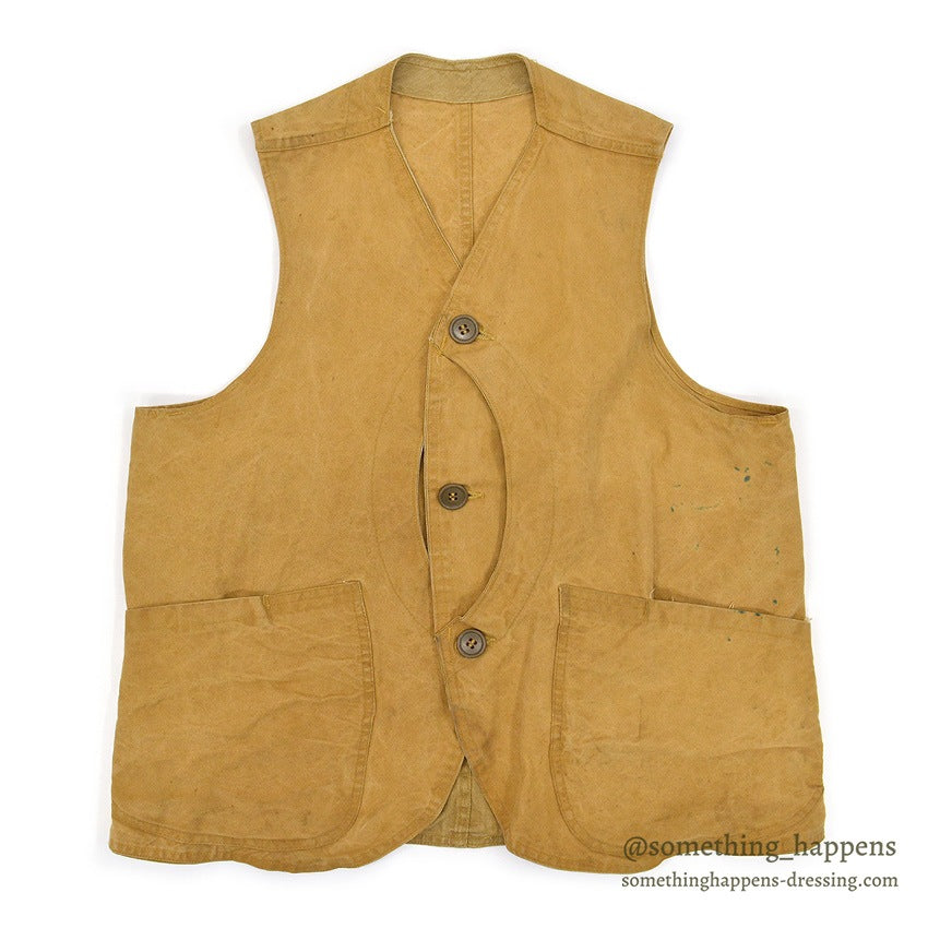 1950's BLUE BILL HUNTING VEST / HALF MOON POCKET...