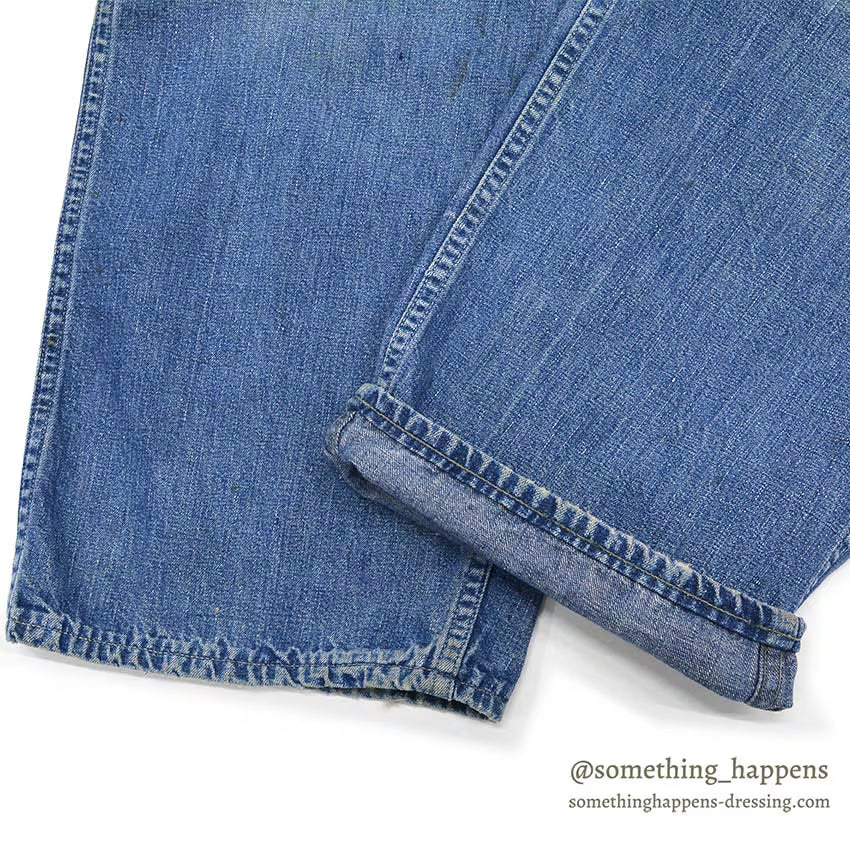 1940's U.S.NAVY BLEACHED DENIM TROUSERS / METAL BUTTON ... Fits W30