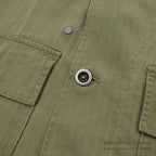 1940's U.S.ARMY WW2 M-43 HBT JACKET / UNUSUAL METAL BUTTON ... 38R