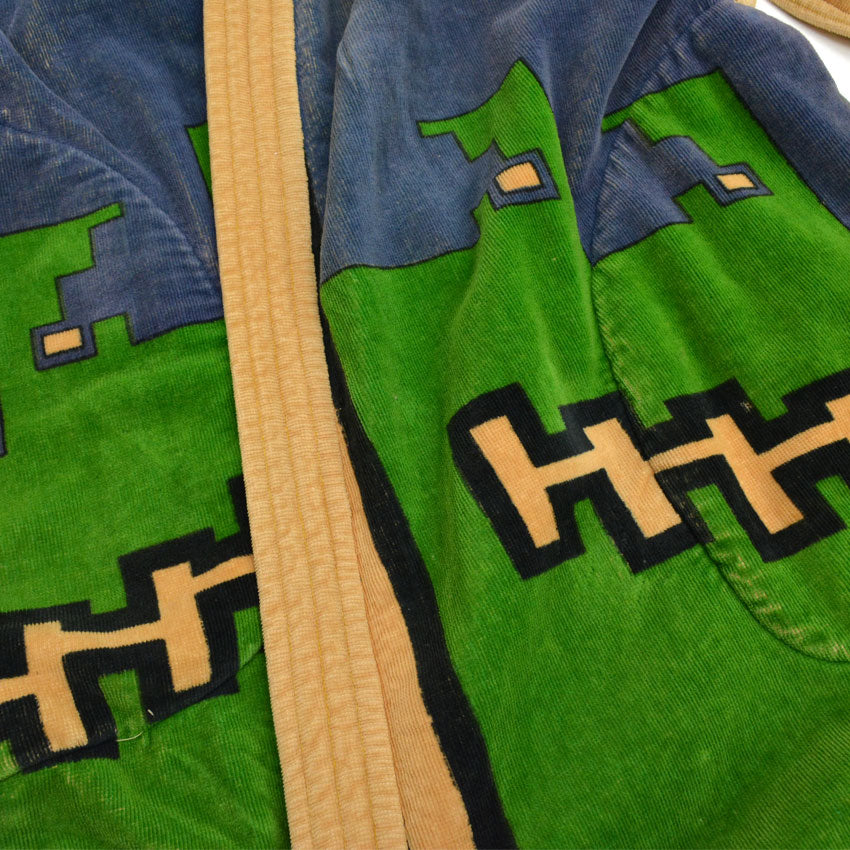 60s State-O-Maine Geometric Pattern Terry Cloth Gown...