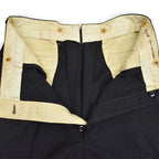 40's~ Black wool work trousers...W32×L32