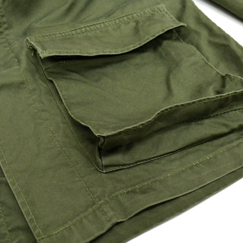 80's- FRONTLINE Civilian All-Cotton BDU Jacket OD ... MR