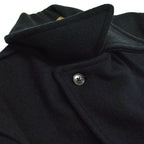 ~40's Julmor Black Wool Double Breasted Coat...