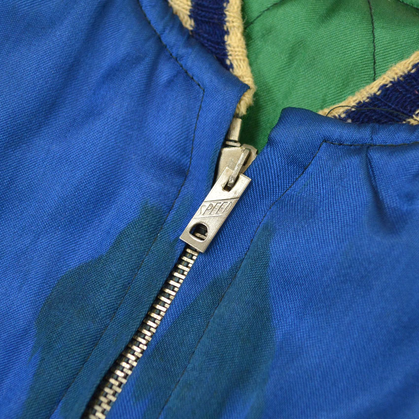 1950s JAPAN SOUVENIR JACKET (Sukajan) with Tiger Face and Speed ​​Zipper...