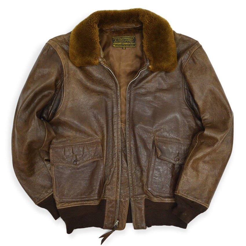 1940's USNAVY M-422A FLIGHT JACKET EDMUND T.CHURCH CO... 38