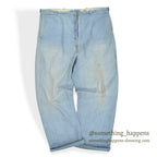 ~1940's PIN CHECK COTTON WORK TROUSERS...W35 L29