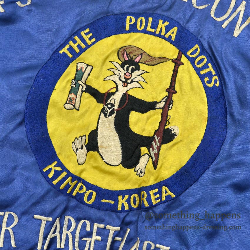 1950's JAPAN SOUVENIR JACKET 45TH TAC RECON SQD THE POLKA DOTS Sukajan... AS IS