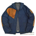1940's USNAVY WW2 SHAWL COLLAR DENIM JACKET SHOOTING CUSTOMIZED... 42