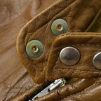 1960's HARLEY DAVIDSON CAFE RACER LEATHER JACKET BROWN...