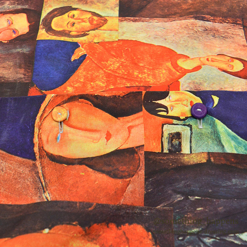 1970's MOJORCA Amedeo Modigliani ART PRINT S/S SHIRT ... L