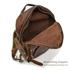 ~1970's PK DARK BROWN LEATHER BACKPACK...