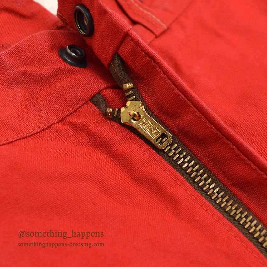 1950's BROWN'S BEACH RED DUCK HUNTING PANTS... W34/L28