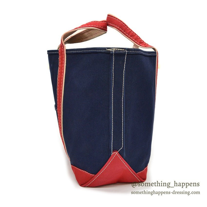 1980's LLBEAN DELUXE BOAT AND TOTE NAVY & RED... LARGE