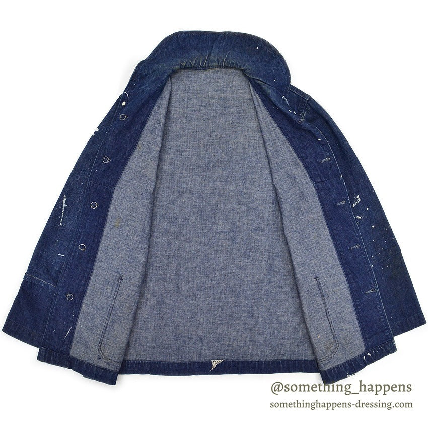 1940's U.S.NAVY WWII SHAWL COLLAR DENIM JACKET PAINTED ...