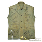 1940's~ U.S.M.C. P-41 MEMORABILIA HAND DROWING HBT UTILITY COAT CUT OFF ...