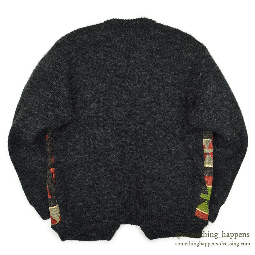 1990's~ LEATHER & KILIM PRODUCT BY SAO WOOL CARDIGAN...
