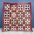 ANTIQUE BEAR'S PAW PATCHWORK QILT MAROON... 197cm/194cm