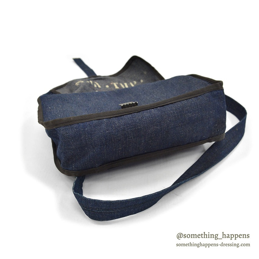 ~1940's AMERICAN RED CROSS DENIM SHOULDER DITTY BAG...