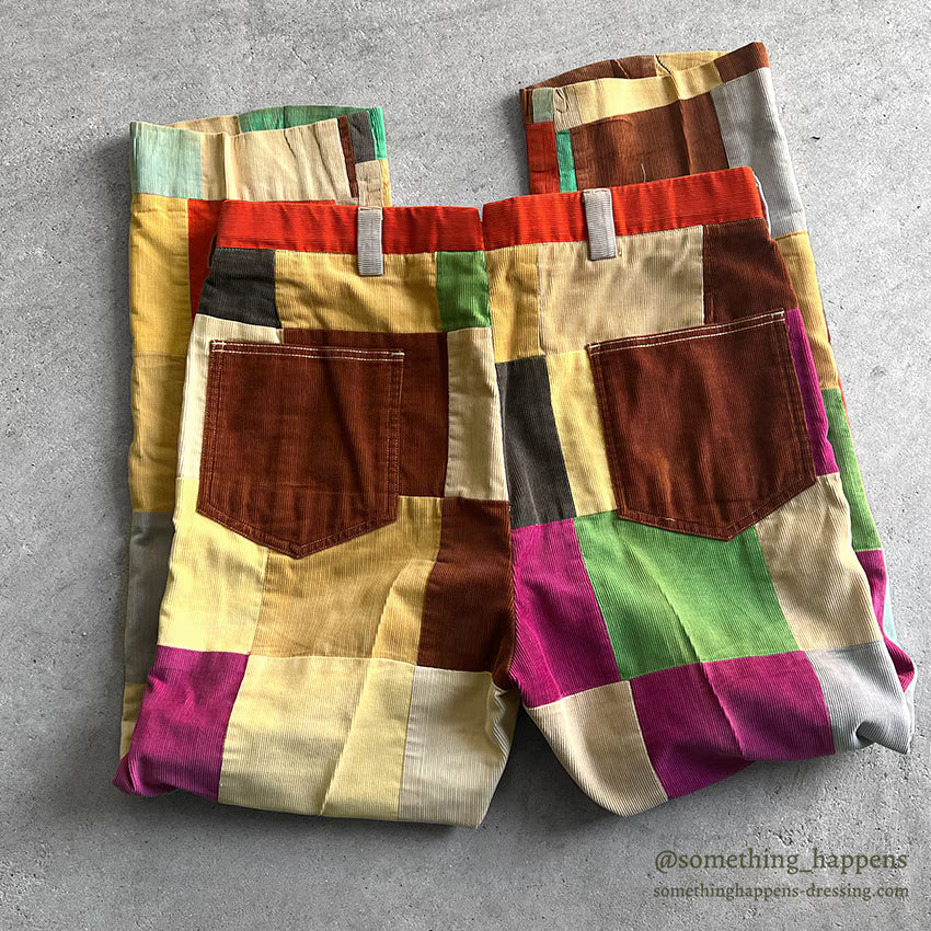 ~1970's TALBOTS PATCHWORK CORDUROY PANTS ... W36/L30