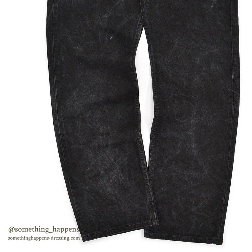 1990's Levi's 501 BLACK DENIM PANTS Made in USA SMOKY FADED... W34/L32