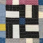 ANTIQUE WHIRLING LOGS SWASTIKA CRAZY PATCHWORK QUILT... 202cm/166cm