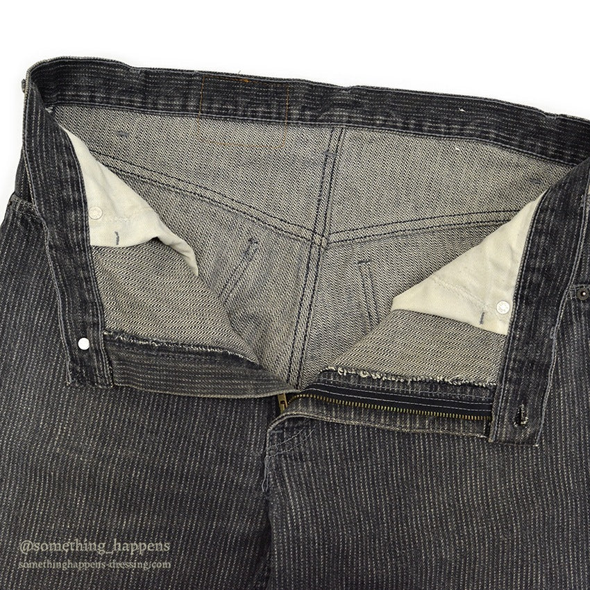 1980's Levi's 505 BLACK STRIPE DENIM PANTS... W36/L28