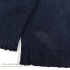1930's~ OLD DARK NAVY KNIT WOOL SWEATER / FADED...
