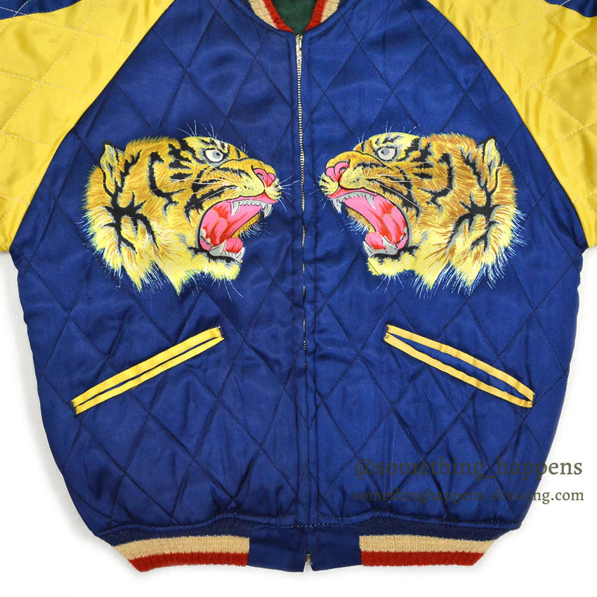 1940s- JAPAN SOUVENIR JACKET PRINTED TIGER HEAD Printed Sukajan Jacket...
