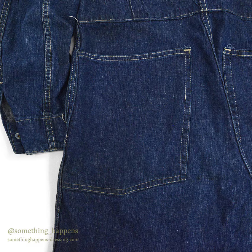 1940's UNKNOWN DENIM COVERALLS / DARK ...