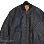 1950's HORSEHIDE ALL BLACK LEATHER SPORT JACKET / RARE DETAIL ...