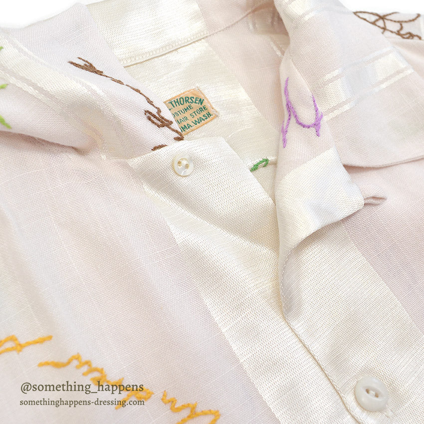 1950's~ NEAL E. THORSEN SIGNATURE EMBROIDERY S/S SHIRT...