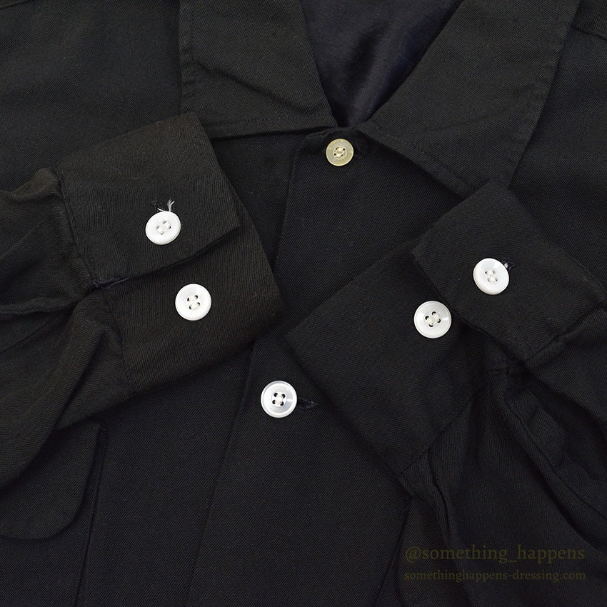 ~1960's BLACK RAYON GABARDINE SHIRT...L