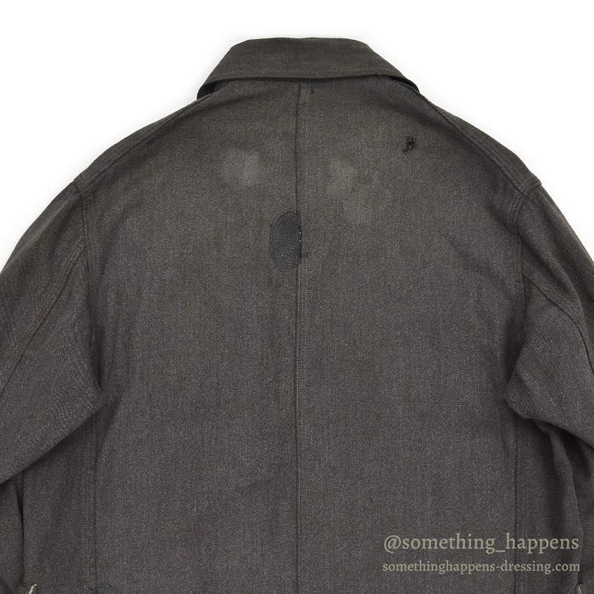 1930's MONTGOMERY WARD SALT AND PEPPER COVERALL / CHIN STRAP & SNAP BUTTON...