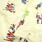 60's Sportswear Black Print Italian Collar Aloha Shirt...