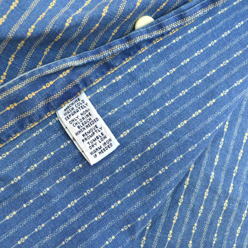 Polo by Ralph Lauren 'Indigo Calico' Chin Strap Gusseted Shirt... M