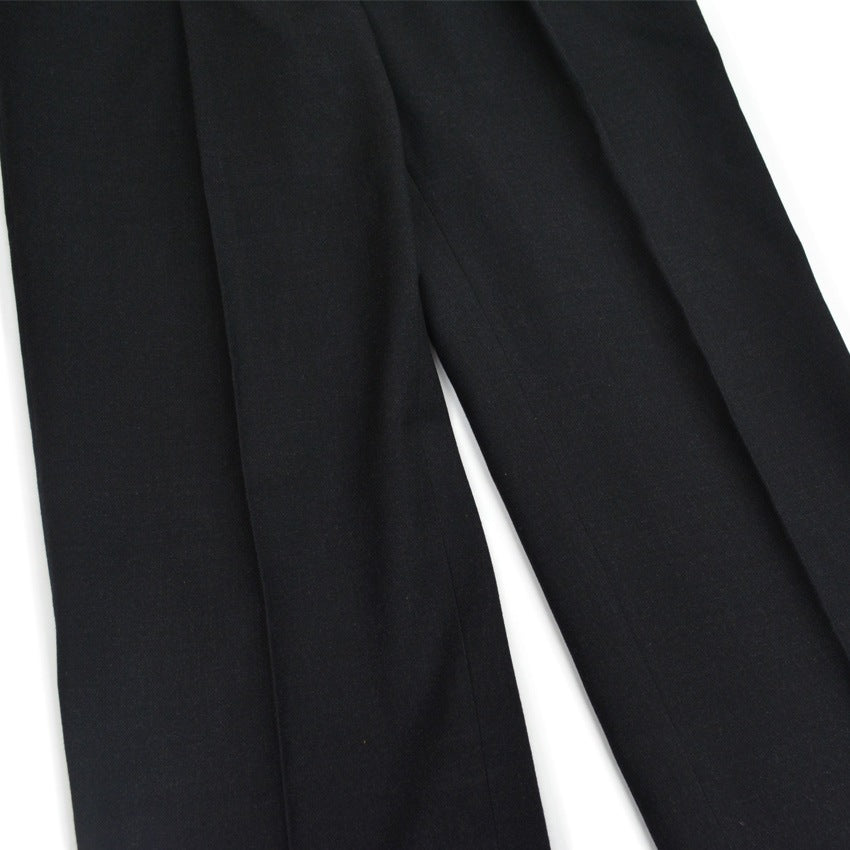 40's~ Black wool work trousers...W32×L32