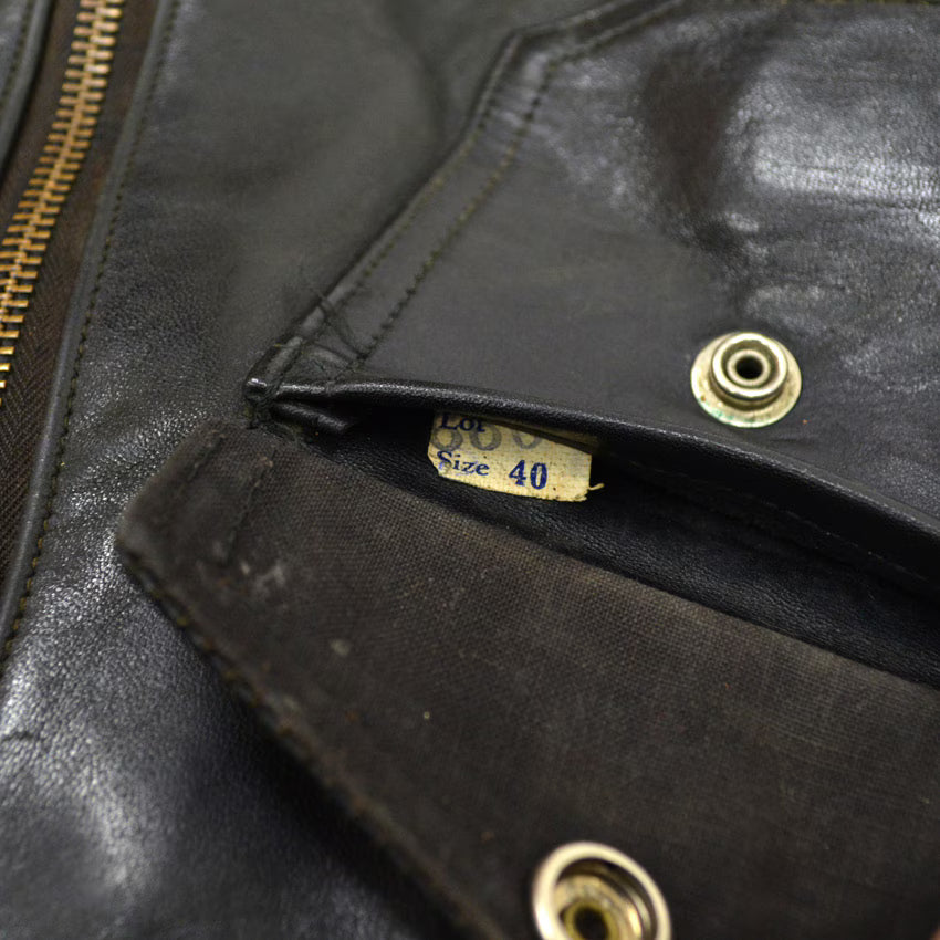 50's Genuine Horsehide FRONT QUARTERS Horsehide Double Riders Jacket... 40