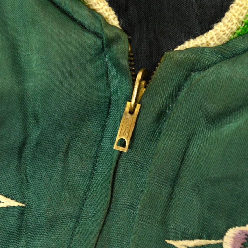 1940s- JAPAN SOUVENIR JACKET (Sukajan) with double-sided patch pockets and TOYO zipper...