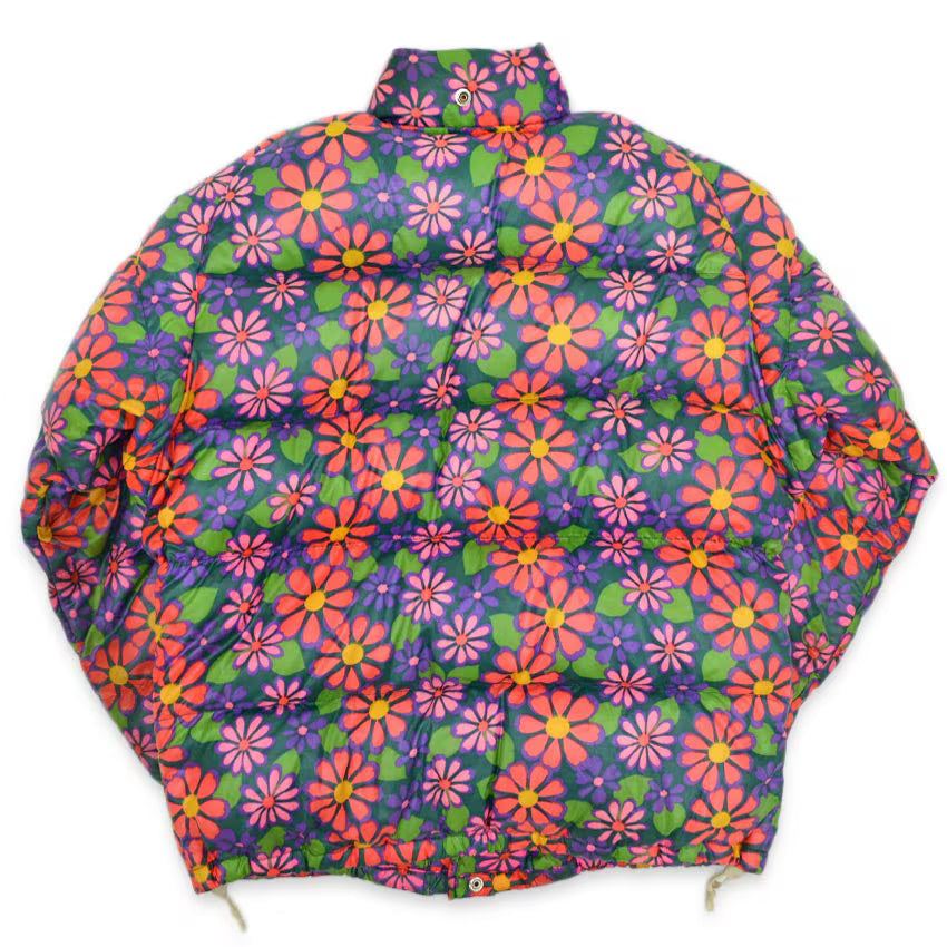 1970's GERRY HIPPIE FLOWER PATTERN ALL OVER PRINT DOWN JACKET...