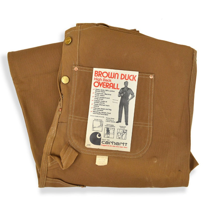 1970's Deadstock CARHARTT BROWN DUCK DOUBLE KNEE OVERALL...W38 L28
