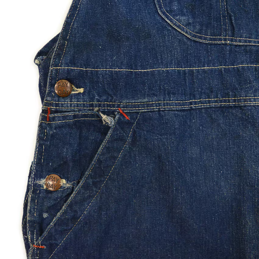 1940's~ PAYDAY JC PENNEY CO DENIM OVERALL DARK... W39