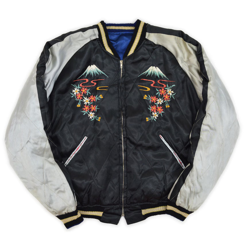 ~1950s JAPAN SOUVENIR JACKET (Sukajan) - Eagle & Tiger design, Cherry zipper...