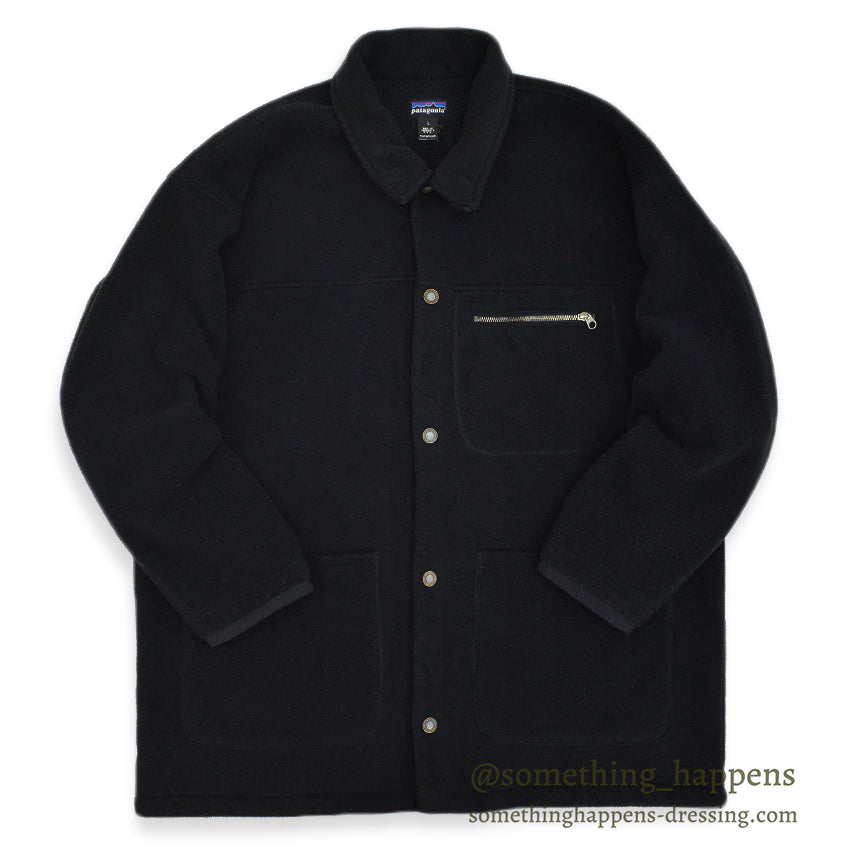 1990's PATAGONIA SYNCHILLA SHEARLING COAT BLACK ... L